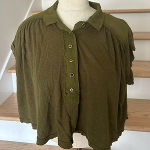 Free People cropped button up